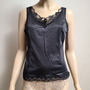 Black Satin & Lace Camisole
